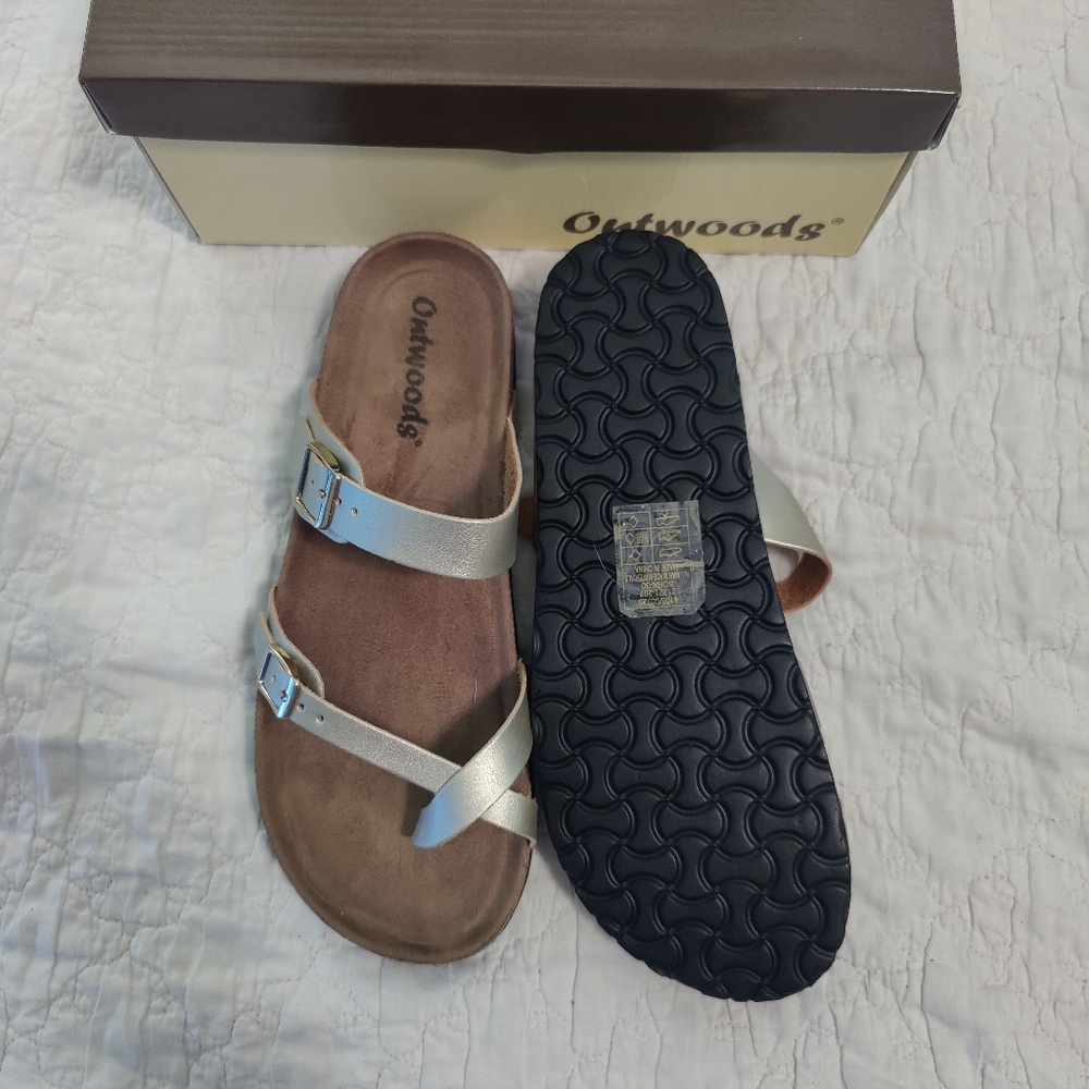 Outwoods Gold Slide Sandals